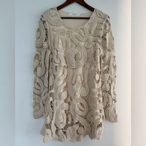 Commense Cream Crochet Detail Dress NWOT